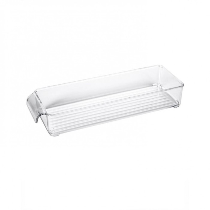 Set 6 organizatoare pentru frigider, stivuibile, transparent, 30x10x5 cm