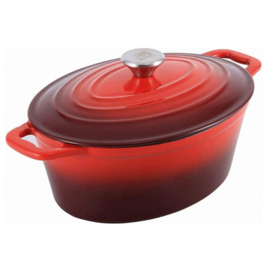 Oala fonta emailata tip roaster, 4 L 27.5x21x11 cm, pentru cuptor sau plita, potrivita pentru friptura, paine Xanten Carl Schmidt Sohn 070052 foto