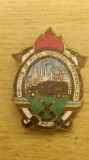 QW9 N2 24 - insigna pompieri comunism - fruntas in paza contra incendiilor - PCI, Romania de la 1950