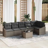 Cumpara ieftin Set de canapele pentru grădină 7 pcs Gri Rattan poli