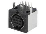 Soclu DIN mini mamă 8 pini ecranat pentru PCB 100V 1A