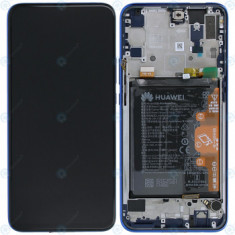 Huawei Honor 9X (STK-LX1) Capac frontal al modulului de afișare + LCD + digitizer + baterie albastru miezul nopții 02353HAD