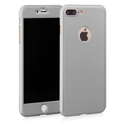 Husa Fullbody MyStyle Silver pentru Apple iPhone 7 Plus acoperire completa 360 grade cu folie de protectie foto