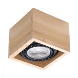 Lustră De Tavan Quatro Din Lemn Natural, Cu 1 Bec Pătrat, Stil Scandinav, De Interior