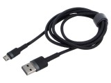 Cablu USB 2.0 High Speed 1m Negru Textil 2,4A