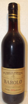 Z 8 - VIN BAROLO RISERVA, DOC, recoltare 1974 cl 72 gr 13,5 foto