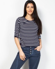 Tricou cu dungi si maneca trei sferturi 2105801004 foto