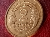 2 francs franci franc 1938, stare UNC + luciu (impecabila)