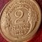2 francs franci franc 1938, stare UNC + luciu (impecabila). Discount conform descriere [10 - 20 %. Vezi descrierea.].