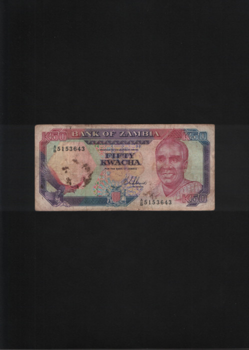 Rar! Zambia 50 kwacha 1989(91) seria5153643