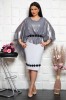 Rochie Eleganta Ocazie Yves Volga Crepe, Voal Sidefat, Accesorii Florale, Marimea 54
