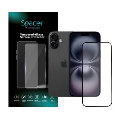 FOLIE STICLA Spacer pentru Iphone 16 Plus, grosime 0.3mm, acoperire totala ecran, strat special anti-ulei si anti-amprenta, Tempered Glass, sticla 9D, foto