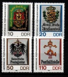 DDR 1990 - Embleme poștale, steme, format mic, serie neuzata