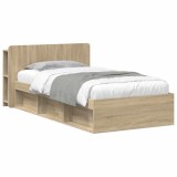 vidaXL Cadru de pat cu depozitare Stejar Sonoma 80 x 200 cm 3433325