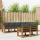 vidaXL Set de canapele de exterior cu pernă 8 pcs Natural și Antracit 3366565