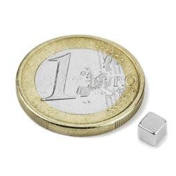 Magnet neodim cub de 4 mm, putere 500 g, N42 foto