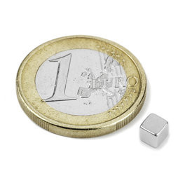 Magnet neodim cub de 4 mm, putere 500 g, N42