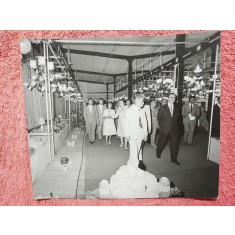 Fotografie, Nicolae Ceausescu si Elena Ceausescu in vizita de lucru