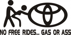 Sticker Auto No Free Rides Toyota foto