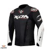 Geaca (jacheta) barbati pentru scuter - motocicleta piele Racing Ixon vara model Vortex 3 MS culoare: negru/alb Negru/alb L