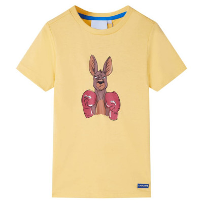 Tricou pentru copii cu maneci scurte, galben, 128 GartenMobel Dekor foto
