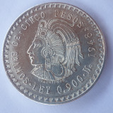 Moneda 5 pesos 1948 argint 30 gr. Mexic, America de Nord