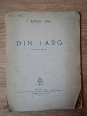 DIN LARG de OCTAVIAN GOGA , 1939 foto