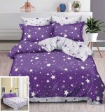 Cumpara ieftin Lenjerie Pat Bumbac 4 Piese Lila 200x230cm Cearceaf 240x250cm Fete Perna 55x75cm si 70x70cm