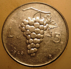 1.809 ITALIA STRUGURI 5 LIRE 1949 foto