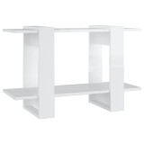 Biblioteca/Separator camera, alb extralucios, 80x30x51 cm