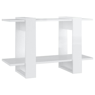 Biblioteca/Separator camera, alb extralucios, 80x30x51 cm foto