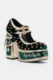 Koi Footwear Pantofi cu toc culoarea verde, cu toc drept, DPK80