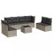 Set canapele de gradina cu perne, 9 piese gri deschis poliratan