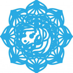Sticker decorativ Mandala, Albastru, 60 cm, 4817ST-1