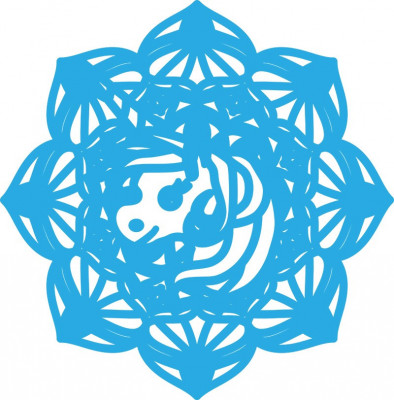 Sticker decorativ Mandala, Albastru, 60 cm, 4817ST-1 foto