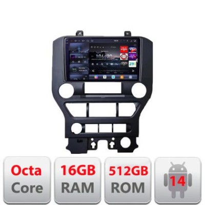 Navigatie Ford Mustang 2015-2020 Edotec Kit-MUSTANG 8 core QLED 2K 16+512 360 Android Waze USB Navigatie Internet Youtube Radio CarStore Technology foto