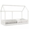 Gossi cadru pat tip casa pentru copii alb 90x200 cm lemn masiv de pin