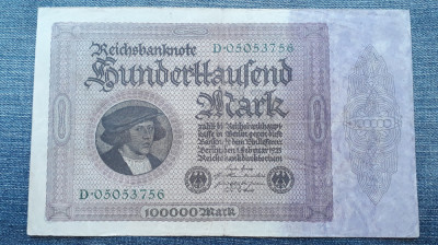 100000 Mark 1923 Germania / marci seria 05053756 foto