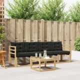 vidaXL Set de canapele de exterior cu pernă 5 pcs Alb și negru 3389178