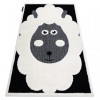 Covor modern pentru copii JOY Sheep, oaie - structural pe două niveluri de l&acirc;nă crem / negru, 160x220 cm