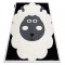 Covor modern pentru copii JOY Sheep, oaie - structural pe două niveluri de l&acirc;nă crem / negru, 160x220 cm