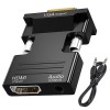 Adaptor HDMI la VGA Dactylion, Jack 3.5mm, 1080P, Negru - Convertor Video Audio