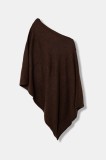 United Colors of Benetton poncho din amestec de l&acirc;nă culoarea bej, 1235DU01A