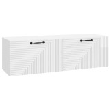 vidaXL Oglindă TV montată pe perete Alb foarte lucios 98 x 31 x 30 cm 898729