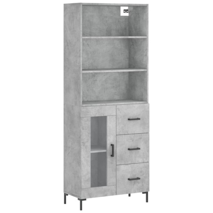 Dulap inalt, gri beton, 69,5x34x180, lemn compozit