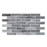 Panou decorativ,&nbsp;PVC, model caramida 3D, nuante gri inchis, 96x48.5 cm, Artool