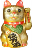 Statueta Feng Shui Pisica aurie pentru noroc si prosperitate - XXL