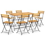 vidaXL Set mobilier de exterior pliabil, 7 piese, lemn masiv de acacia