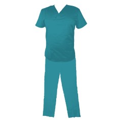 Costum Medical Pe Stil, Turcoaz cu Elastan, Model Classic Barbati - S, M