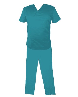 Costum Medical Pe Stil, Turcoaz cu Elastan, Model Classic Barbati - 3XL, M foto